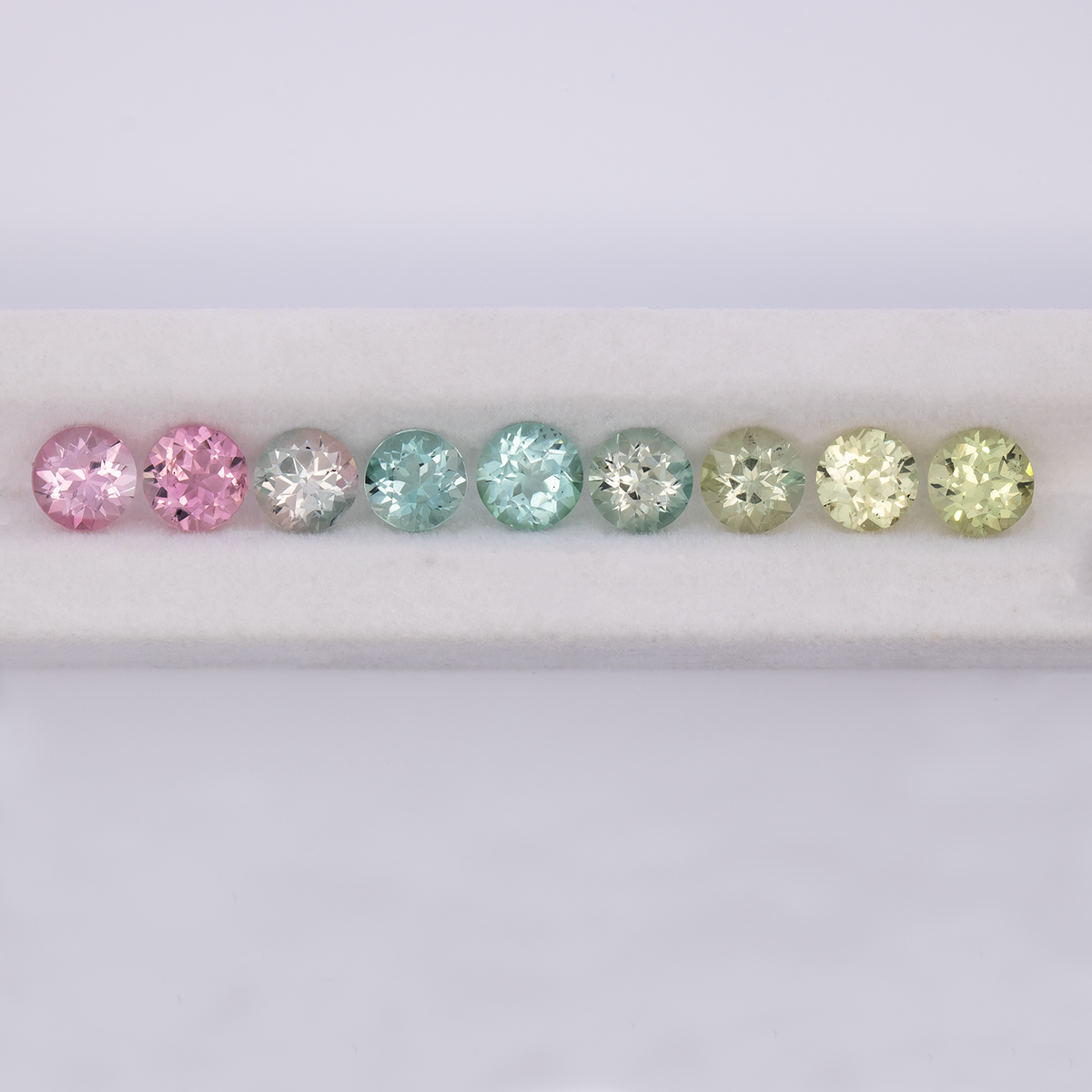 Pastellfarben im Set - bunt, rund, 6x6 mm, 7.40 ct, Nr. SET99069