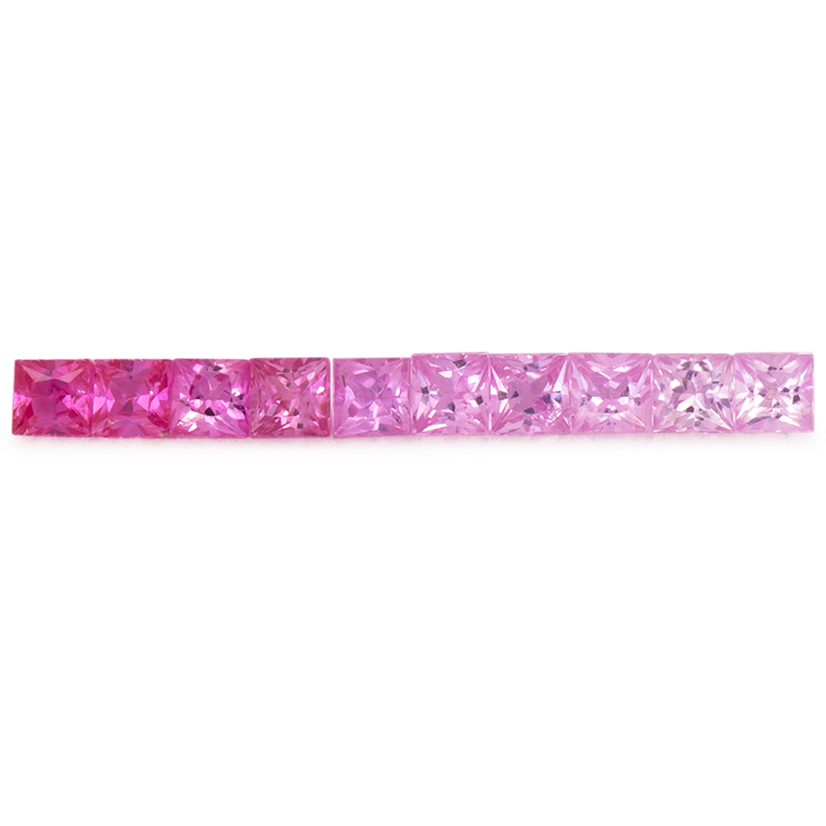 Sapphire Set - light pink, rectangle, 2.3x2.3 mm, 0.92 ct, No. SET99075