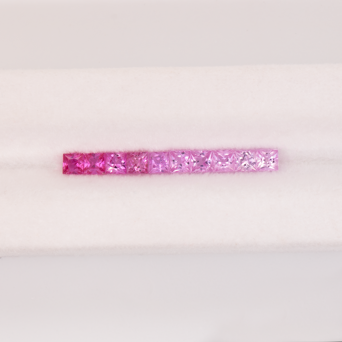 Sapphire Set - light pink, rectangle, 2.3x2.3 mm, 0.92 ct, No. SET99075