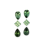 Turmalin im Set - grün, birnform & rechteck, 6.0x4.0 & 3.5x3.5 & 6.0x4.0 mm, 1.89 ct, Nr. SET99077