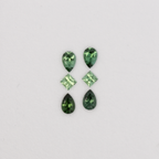 Turmalin im Set - grün, birnform & rechteck, 6.0x4.0 & 3.5x3.5 & 6.0x4.0 mm, 1.89 ct, Nr. SET99077