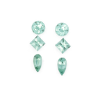 Turmalin im Set - blau & grün, rund & birnform & rechteck, 3.0x3.0 & 2.5x2.5 & 4.0x2.0 mm, 0.51 ct, Nr. SET99087