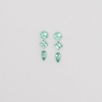 Turmalin im Set - blau & grün, rund & birnform & rechteck, 3.0x3.0 & 2.5x2.5 & 4.0x2.0 mm, 0.51 ct, Nr. SET99087