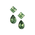 Tourmaline Set - green, pear & rectangle, 3.5x3.5 & 6.0x4.0 mm, 1.10 ct, No. SET99088