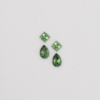 Tourmaline Set - green, pear & rectangle, 3.5x3.5 & 6.0x4.0 mm, 1.10 ct, No. SET99088