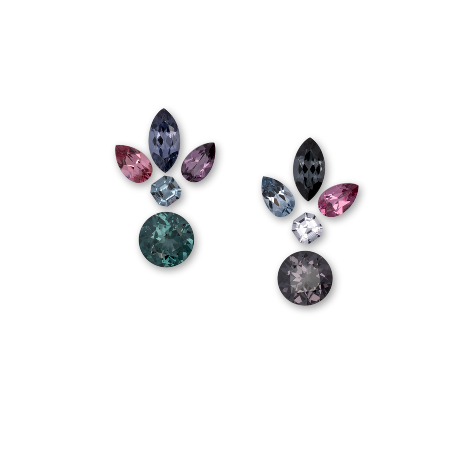 Spinell im Set - bunt, divers, 6.0x6.0 mm, 3.96 ct, Nr. SET99092