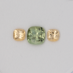 Beryll,Turmalin im Set - grün & gelb, antik, 9.2x9.2 mm, 5.45 ct, Nr. SET99104