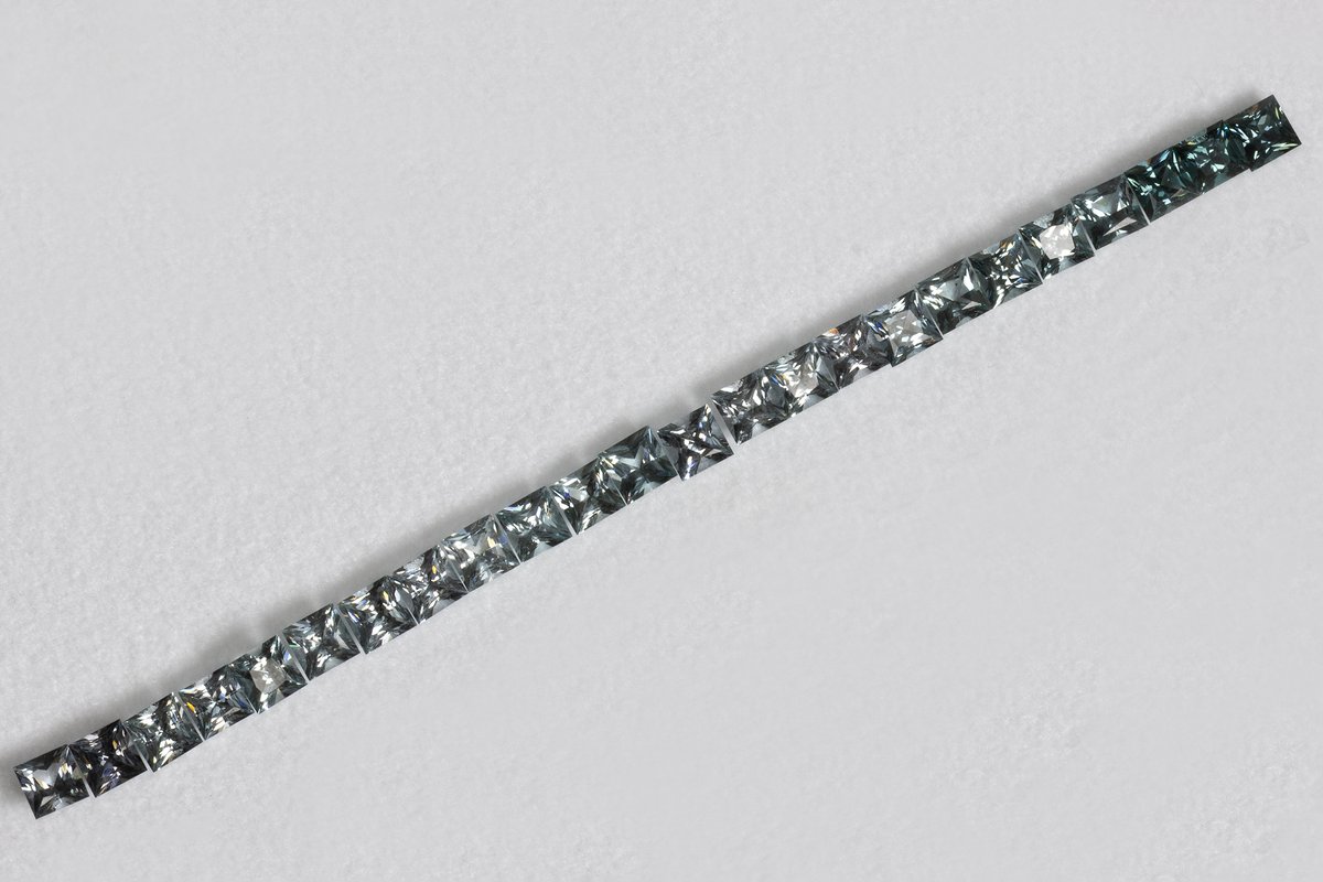Spinell im Set - grau, rechteck, 3x3 mm, 3.46 ct, Nr. SET99106