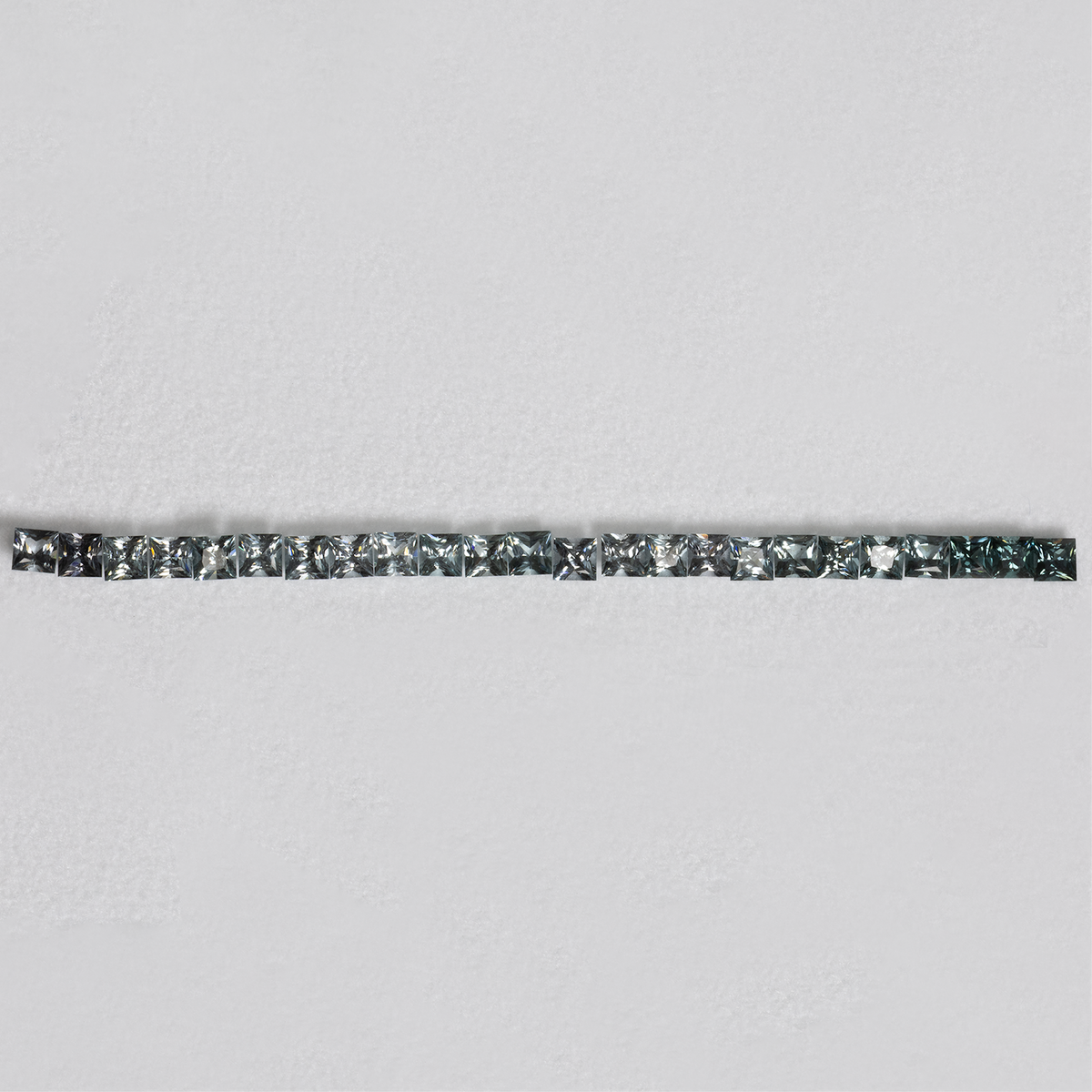 Spinell im Set - grau, rechteck, 3x3 mm, 3.46 ct, Nr. SET99106