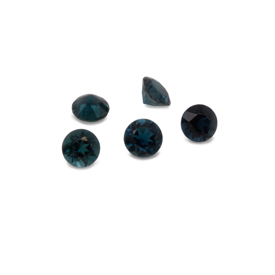 Turmalin - dunkel blau, rund, 1,5x1,5 mm, ca. 0,01 ct, Nr. TR101801