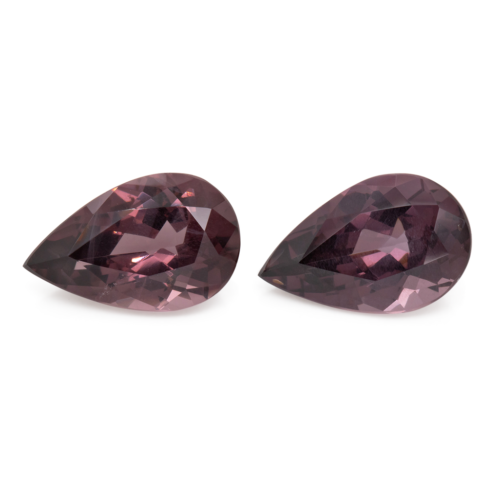 Spinel Pair - purple, pear, 12x7.6 mm, 5.86 ct, No. SP90048