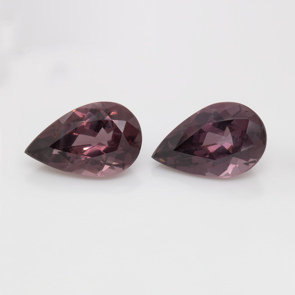 Spinel Pair - purple, pear, 12x7.6 mm, 5.86 ct, No. SP90048