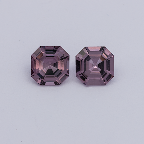 Spinel Pair - purple, asscher, 4.5x4.5 mm, 0.83 ct, No. SP90104