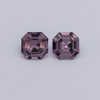 Spinel Pair - purple, asscher, 4.5x4.5 mm, 0.83 ct, No. SP90104