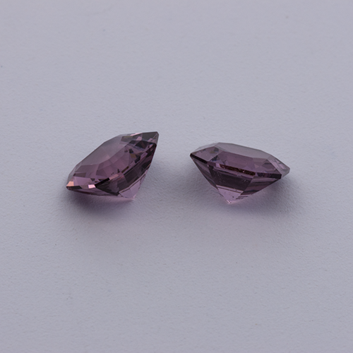 Spinel Pair - purple, asscher, 4.5x4.5 mm, 0.83 ct, No. SP90104