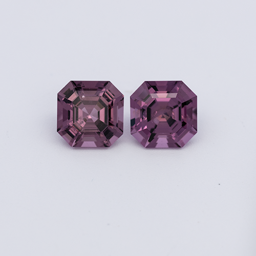 Spinel Pair - purple, asscher, 5x5 mm, 1.31 ct, No. SP90119