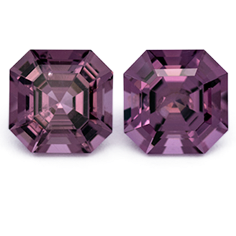 Spinel Pair - purple, asscher, 5x5 mm, 1.31 ct, No. SP90119