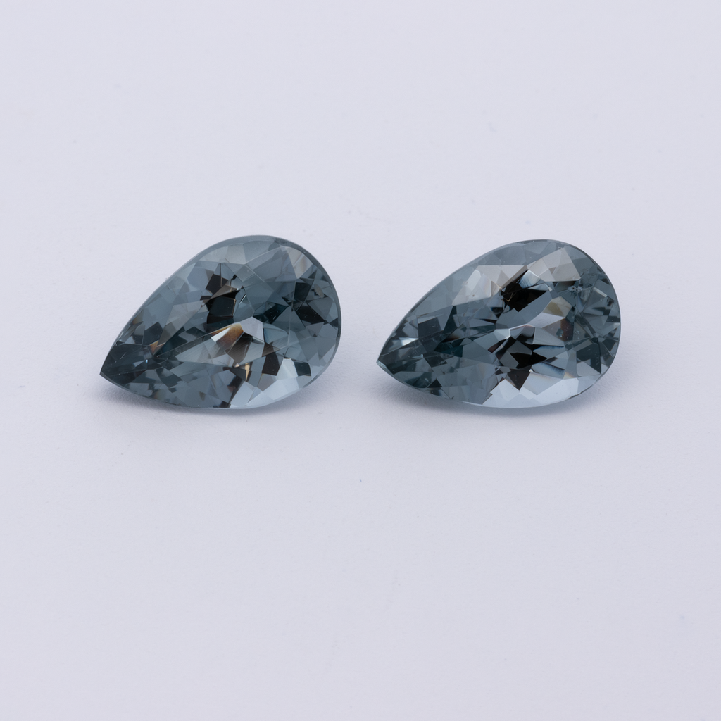 Spinel Pair - gray, pear, 9.1x6.1 mm, 3.13 ct, No. SP90125