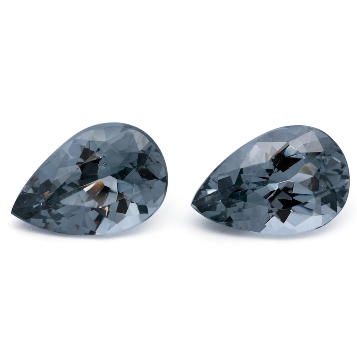 Spinel Pair - gray, pear, 9.1x6.1 mm, 3.13 ct, No. SP90125