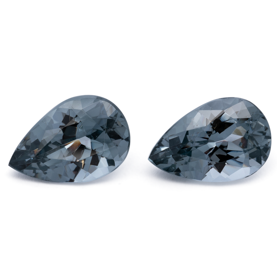 Spinel Pair - gray, pear, 9.1x6.1 mm, 3.13 ct, No. SP90125