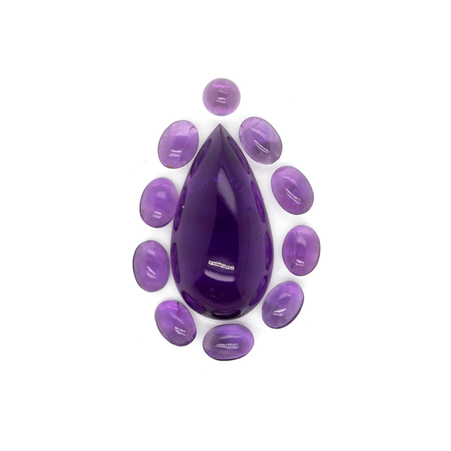 Amethyst im Set - lila, birnform & oval, Nr. SET99026