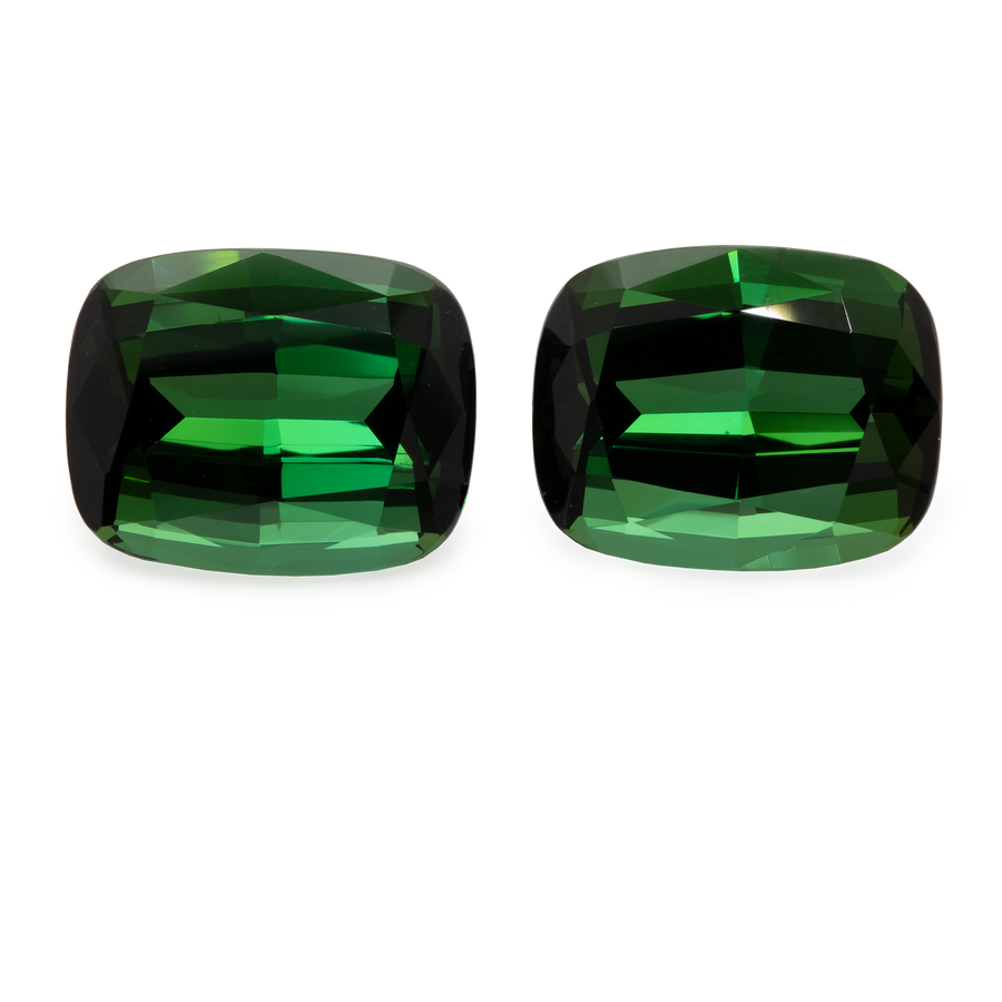 Turmalin Paar - grün, antik, 14,4x11,4 mm, 19,52 ct, Nr. TR98001