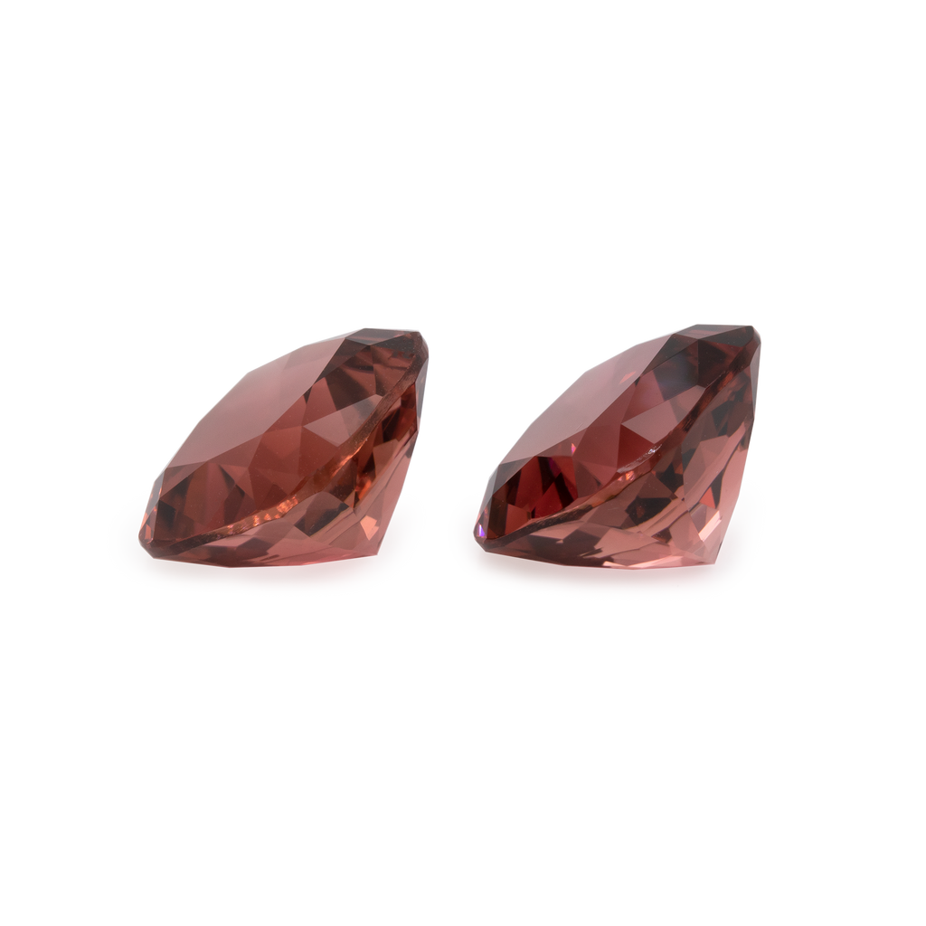 Tourmaline Pair - red, cushion, 11.8x11.8 mm, 13.81 ct, No. TR99001