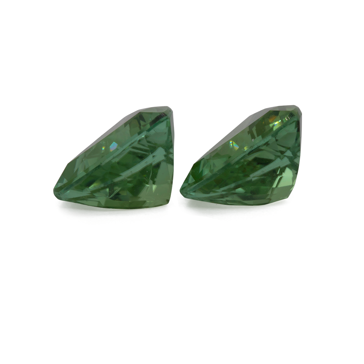 Tourmaline Pair - green, trillion, 10x10 mm, 6.00 ct, No. TR99010