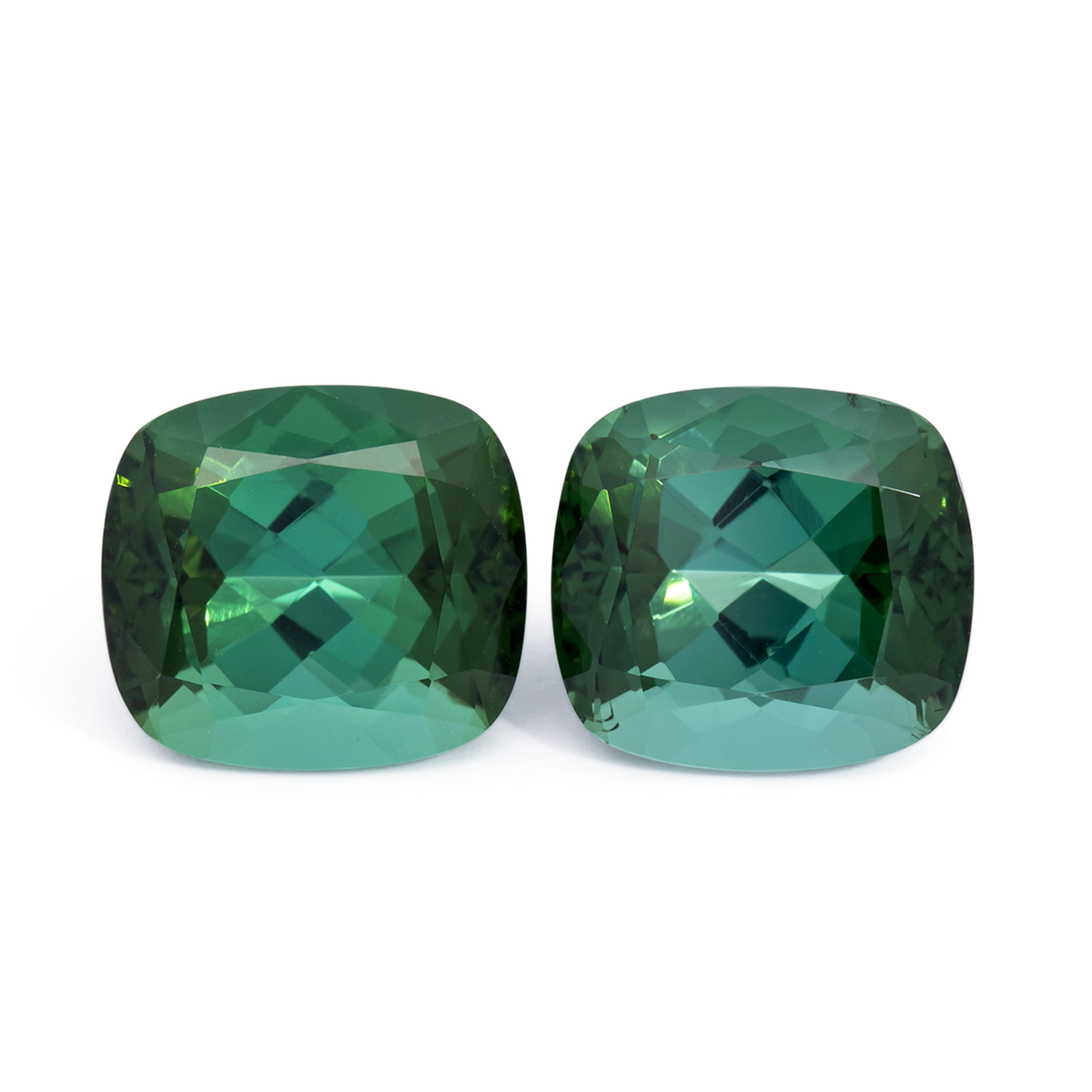 Tourmaline Pair - green, cushion, 10x9 mm, 8.13 ct, No. TR991071