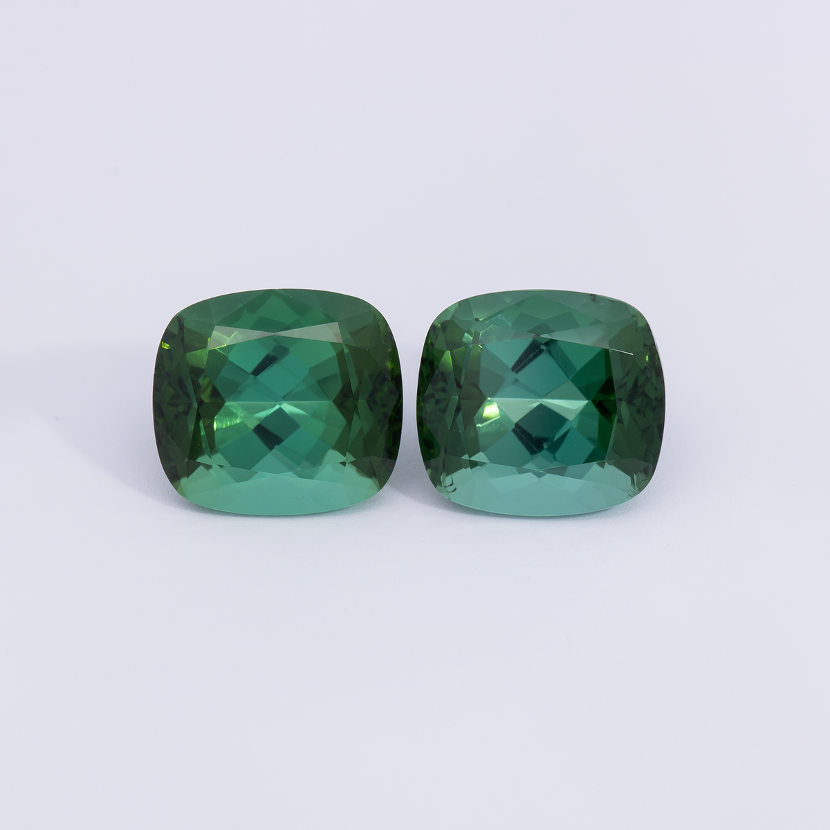 Tourmaline Pair - green, cushion, 10x9 mm, 8.13 ct, No. TR991071