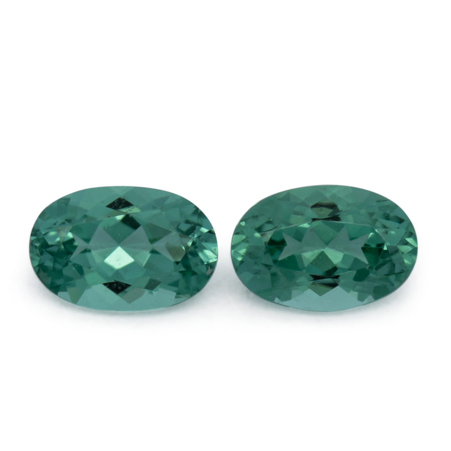 Turmalin Paar - grün, oval, 6x4 mm, 0.90 ct, Nr. TR991129
