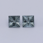 Turmalin Paar - grau, rechteck, 5.5x5.5 mm, 1.58 ct, Nr. TR991133