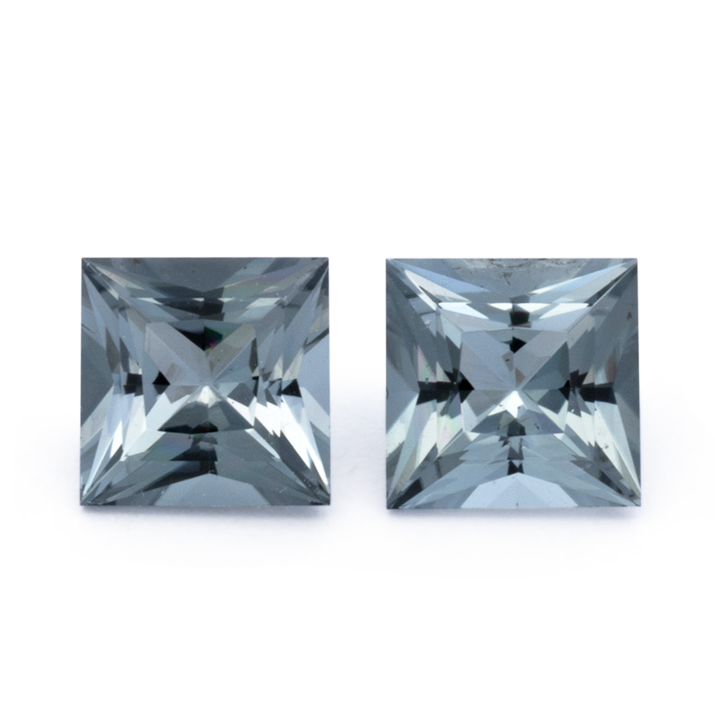 Turmalin Paar - grau, rechteck, 5.5x5.5 mm, 1.58 ct, Nr. TR991133