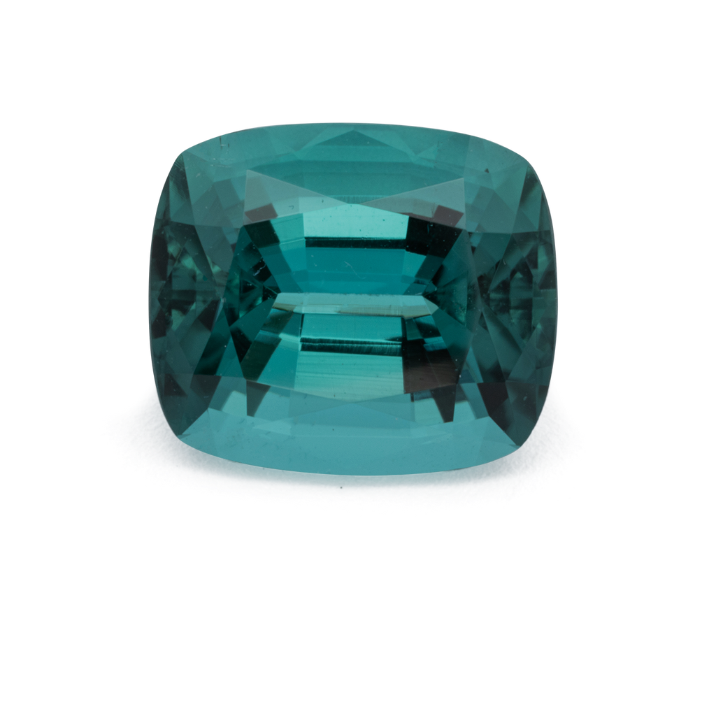 Tourmaline - green & blue, cushion, 7.6x6.6 mm, 1.65 ct, No. TR991222