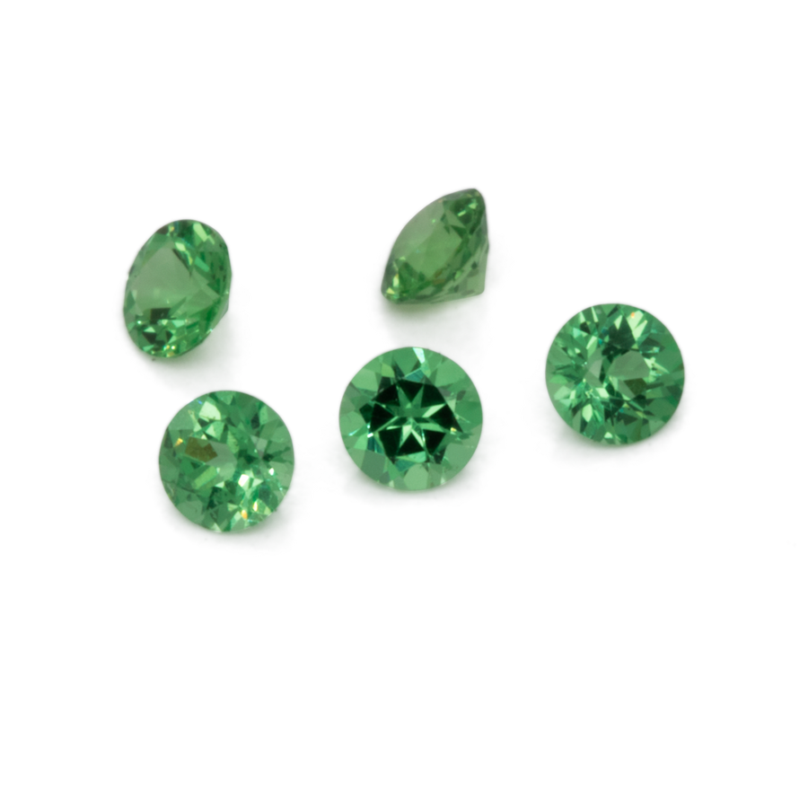 Tsavorit - grün, rund, 2x2 mm, 0,033-0,045 ct, Nr. TS28001