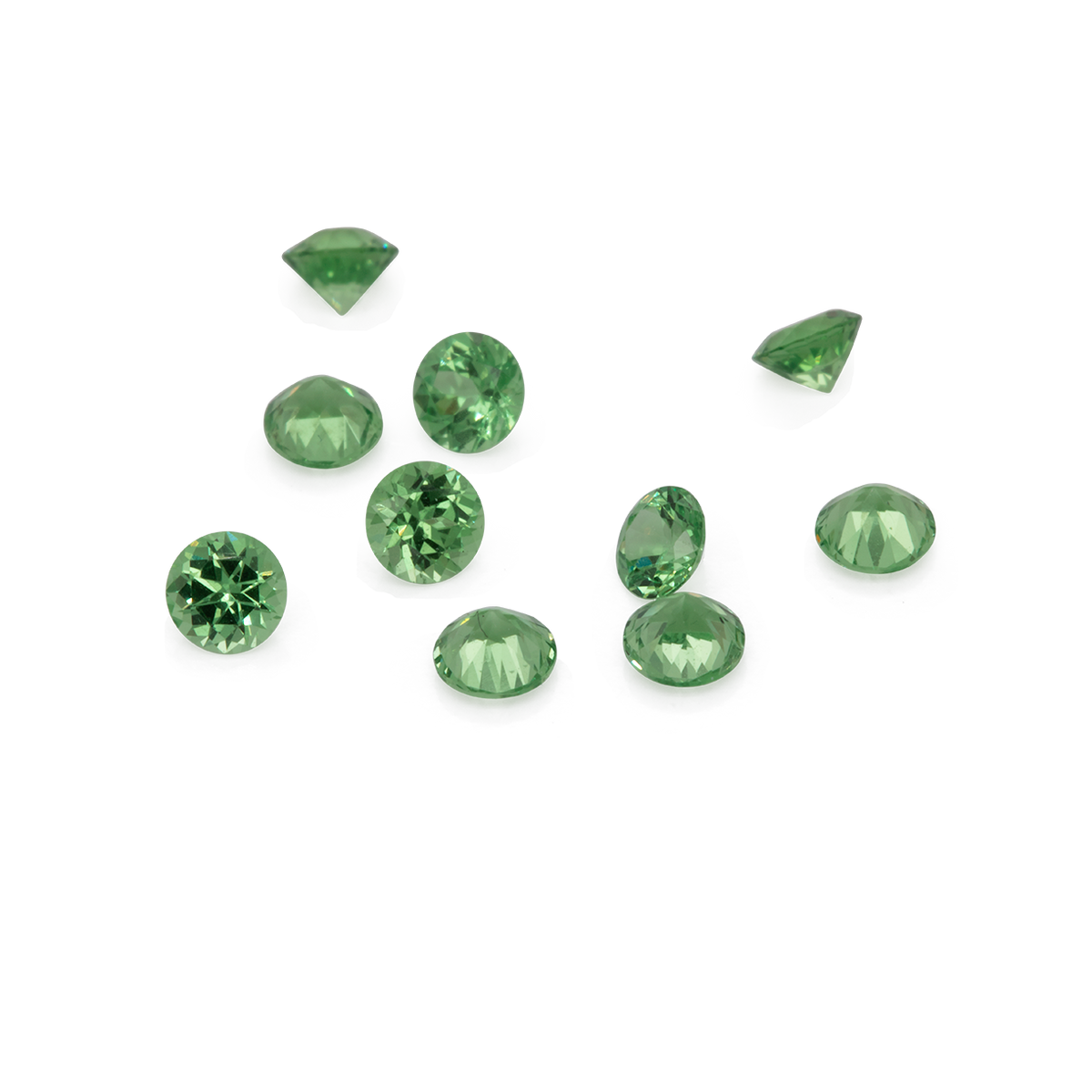 Tsavorit - grün, rund, 2,5x2,5 mm, 0,060-0,079 ct, Nr. TS32002