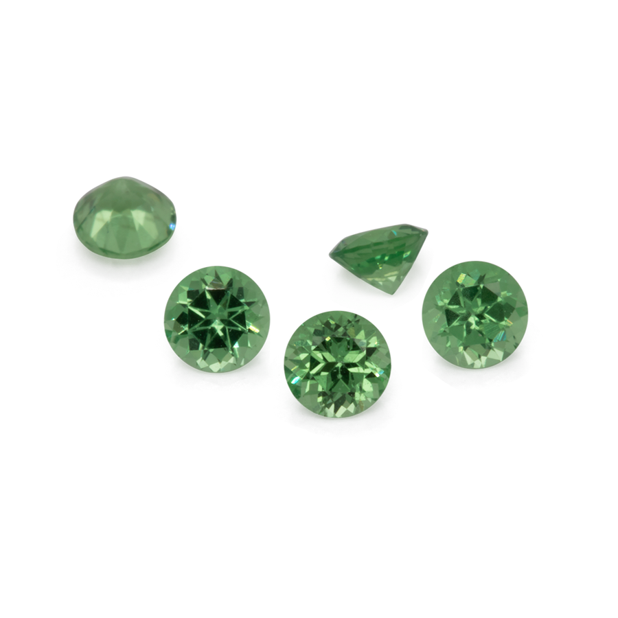 Tsavorit - grün, rund, 2,5x2,5 mm, 0,060-0,079 ct, Nr. TS32002