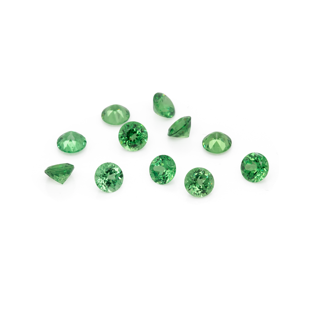 Tsavorite -  green, round, 3x3 mm, 0.11-0.14 ct, No. TS33003
