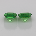 Tsavorite Pair - green, asscher, 4x4 mm, 0.73 ct, No. TS91011