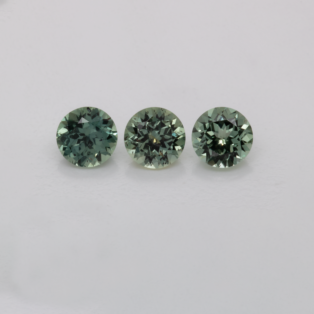 Sapphire Set - blue & green & gray, round, 4x4 mm, 0.98 ct, No. XSR11198