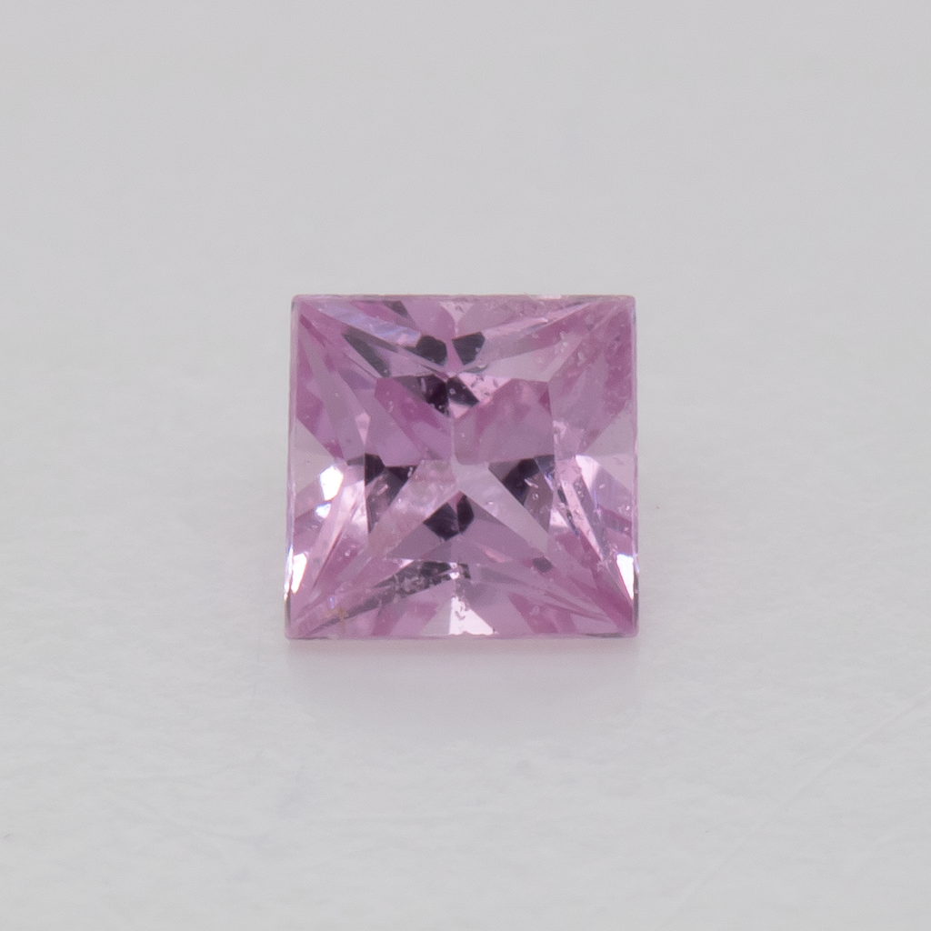 Sapphire - light pink, rectangle, 2.3x2.3 mm, 0.08 - 0.09 ct, No. XSR11247