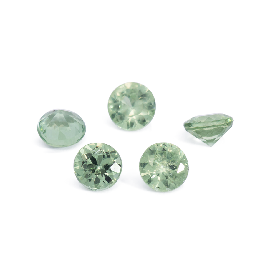 Saphir - grün, rund, 3x3 mm, 0.13 - 0.16 ct, Nr. XSR11258