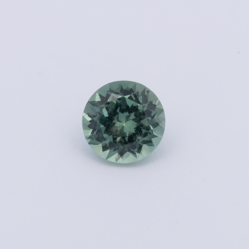 Sapphire - gray & green, round, 4.1x4.1 mm, 0.37 ct, No. XSR11268