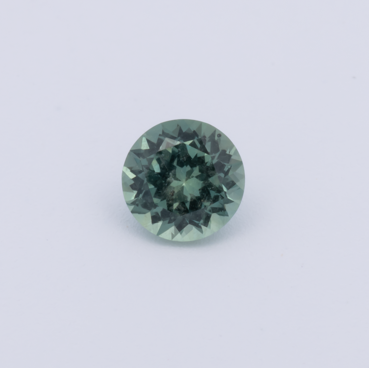 Sapphire - gray & green, round, 4.1x4.1 mm, 0.37 ct, No. XSR11268