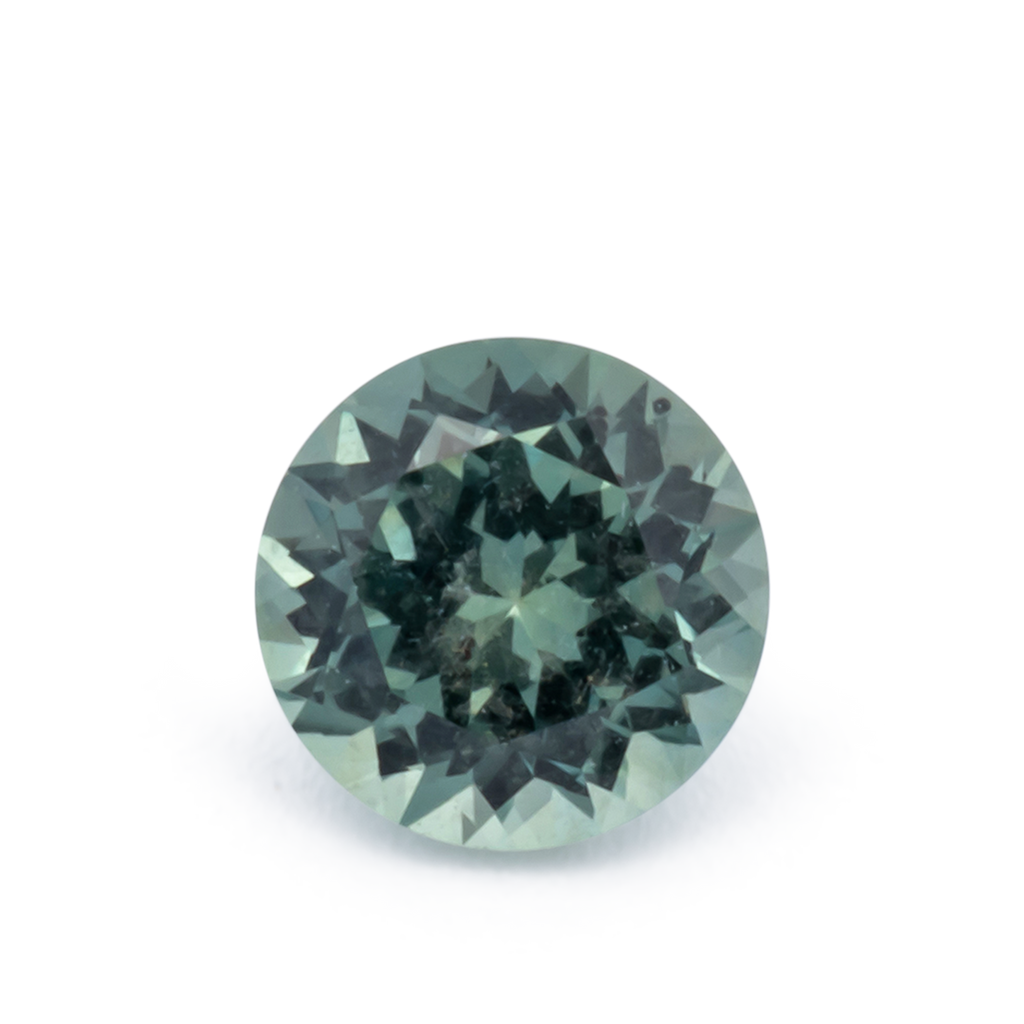 Sapphire - gray & green, round, 4.1x4.1 mm, 0.37 ct, No. XSR11268