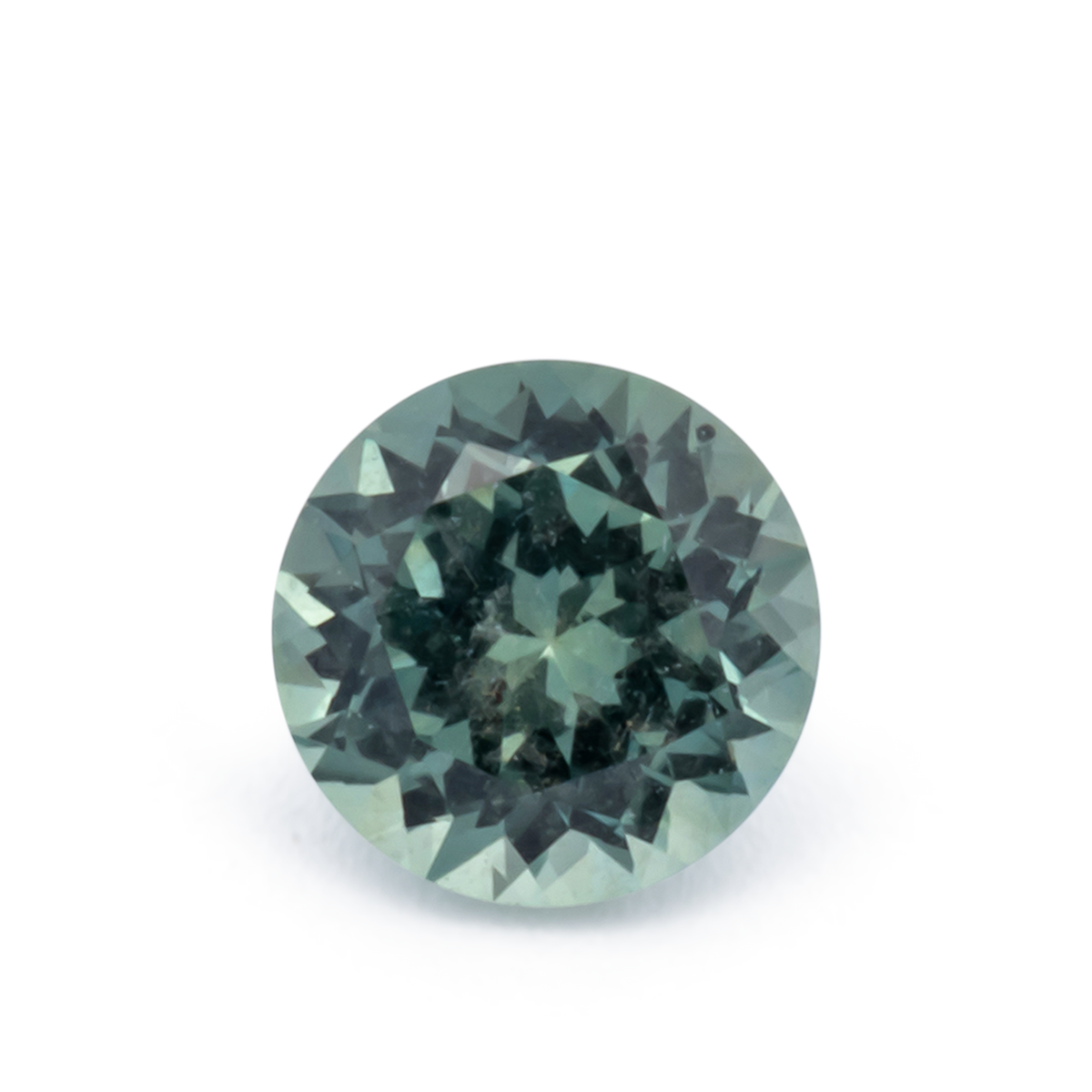 Sapphire - gray & green, round, 4.1x4.1 mm, 0.37 ct, No. XSR11268
